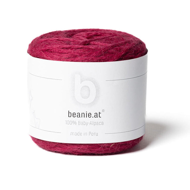 Beanie.at exklusiv 100% Baby-Alpaka Wolle magenta