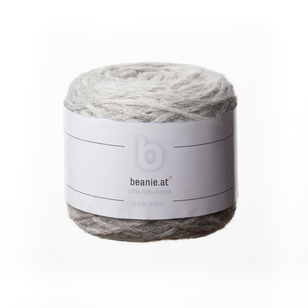 Beanie.at exklusiv 100% Baby-Alpaka Wolle silber